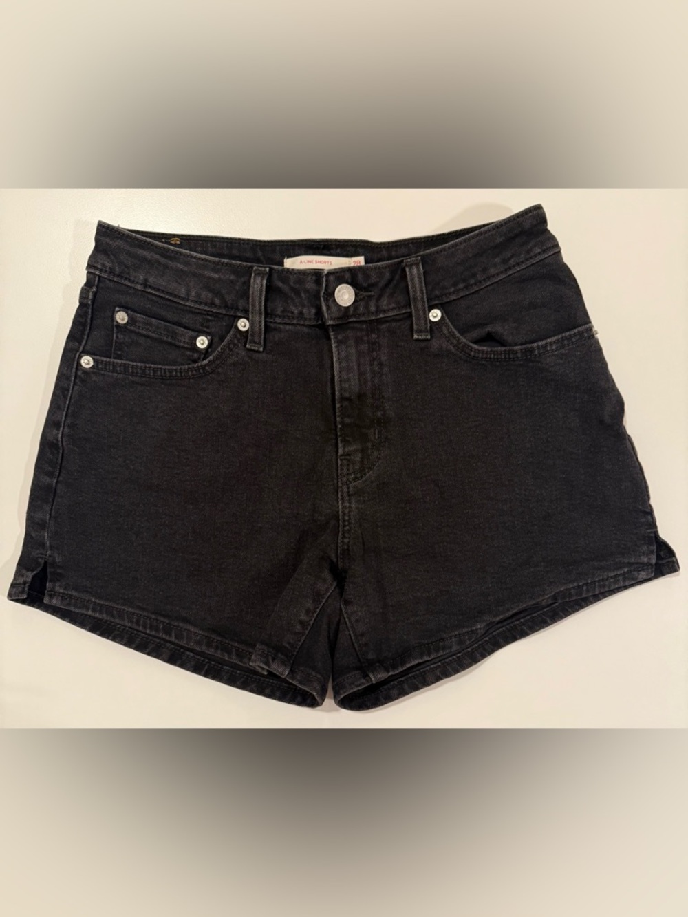 Levi’s A-Line Denim Shorts Black Size 28